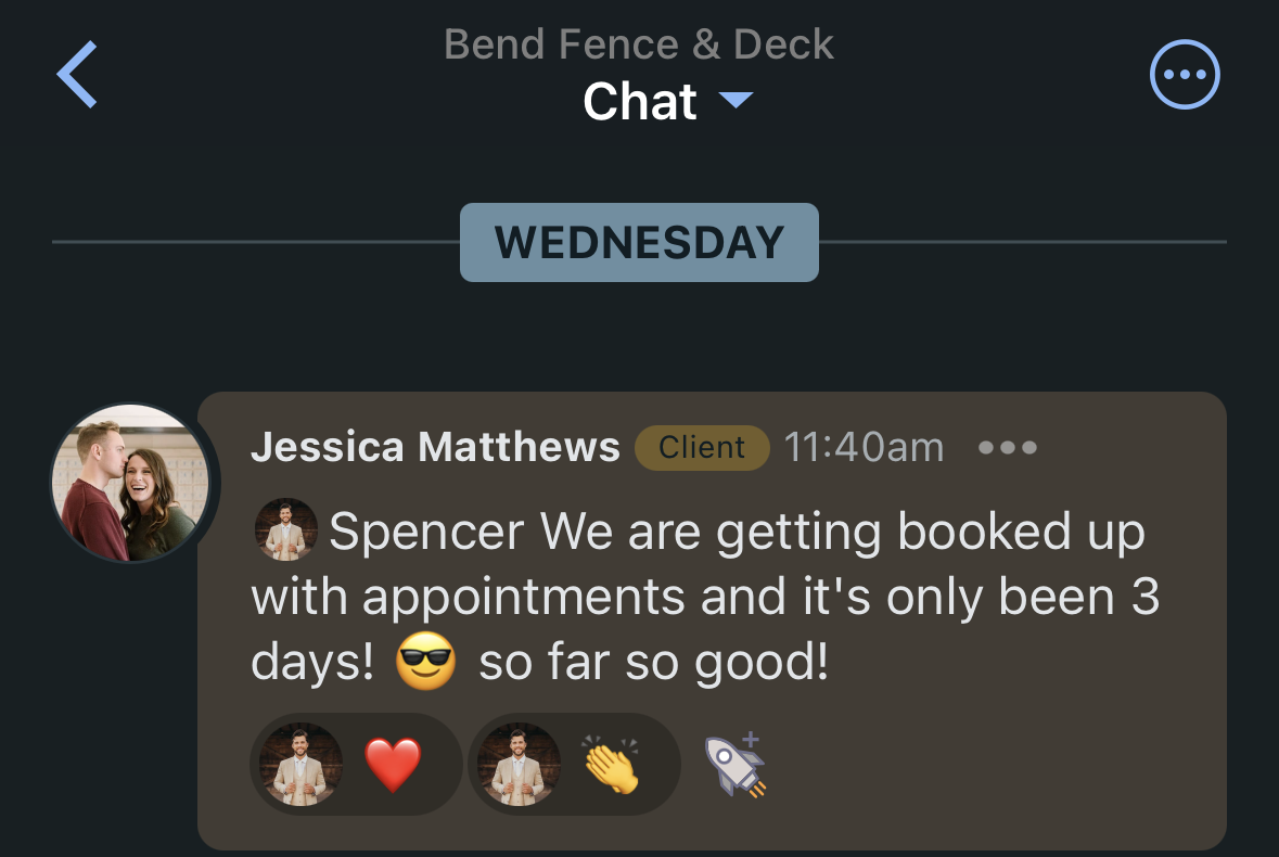 Jessica Matthews — booked 3 days out