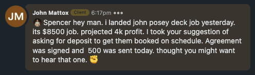 John Mattox win — $8,500 job